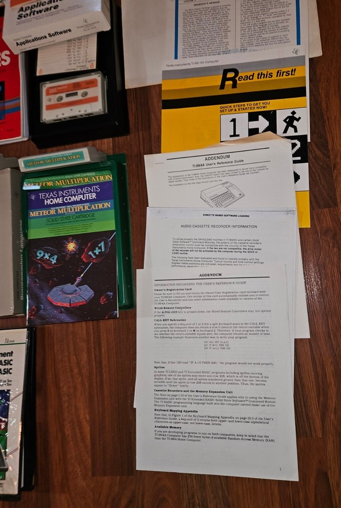 Texas Instruments TI 99/4a Computer BUNDLE w Huge Accessory / Software Lot MINT!