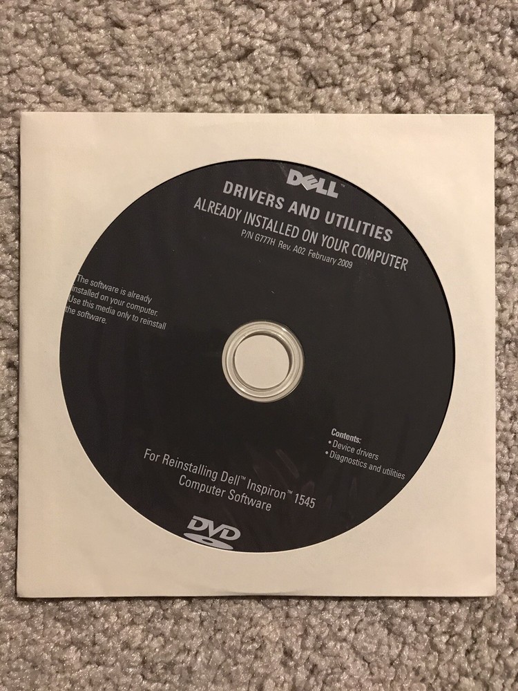 Dell Drivers & Utilities:Dell Inspiron 1545 Computer Software DVD Webcam 3CD NEW