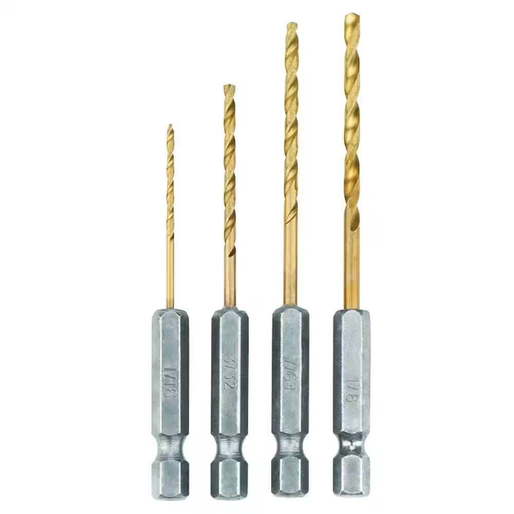 Speedload+ Titanium 4-Piece Hex Shank Pilot Drill Bit Set