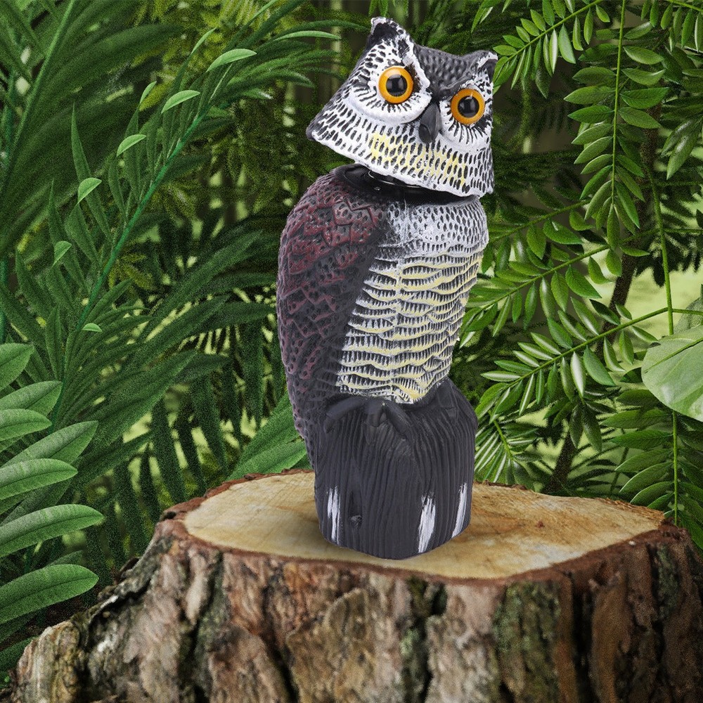 Realistic Rotating Head Owl Decoy For Pest Control