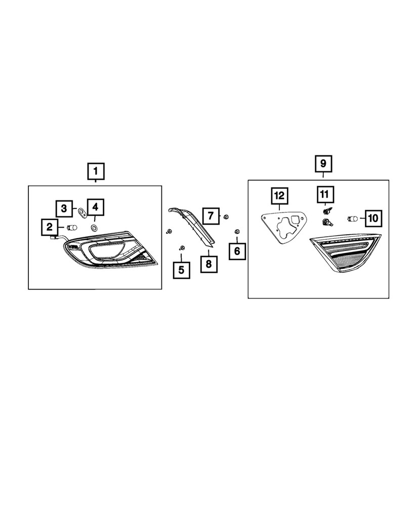 Genuine Mopar Tail Lamp Bracket 68250874AA