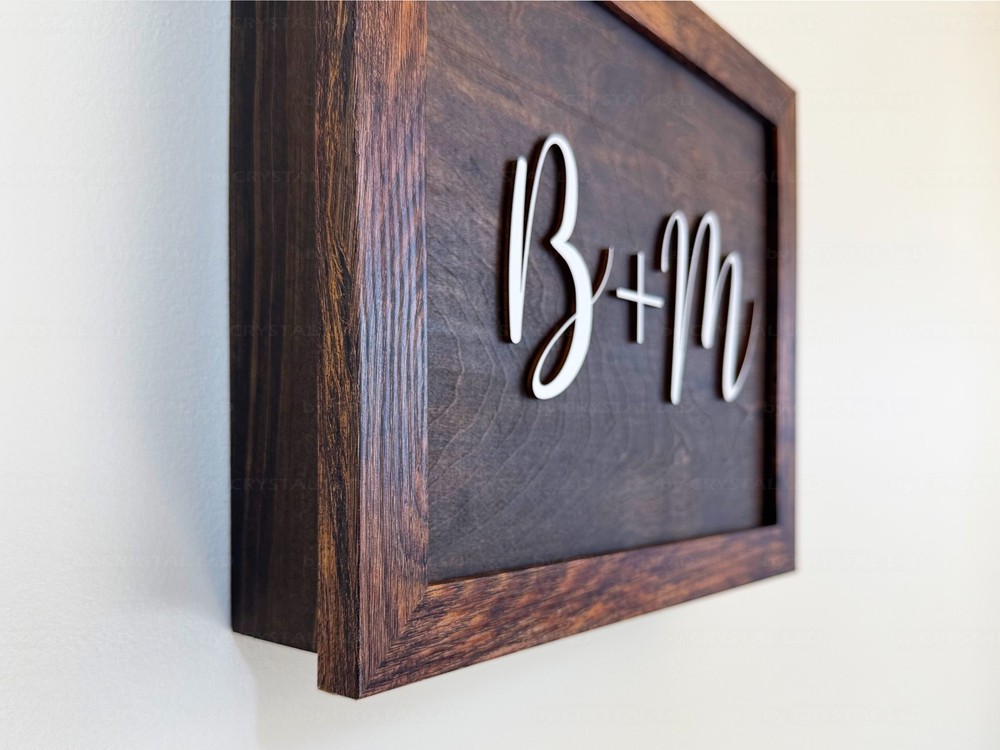 Hidden Gun Storage Wall Art – Personalized Concealment Case with 3D Initials