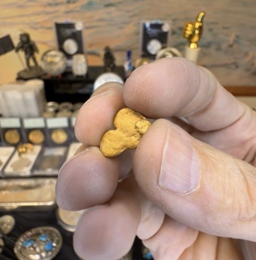 2.09 Gram Caborca Mexico Gold Nugget- AU - XRF TESTED 23k+- “BUTT CHEEKS/ Moon”