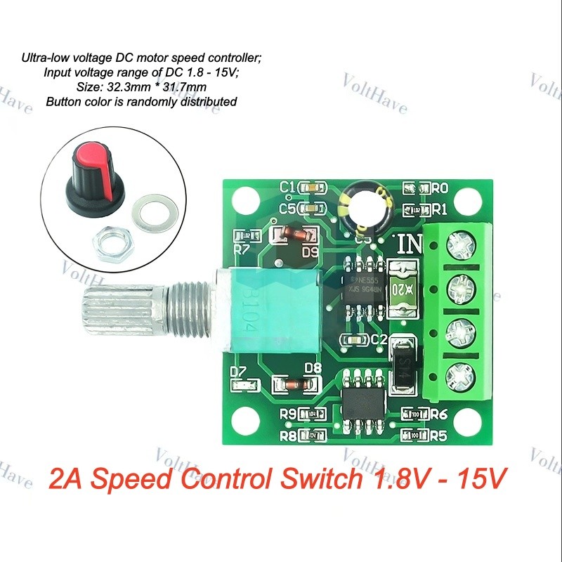 8PCS PWM DC Motor Speed Controller 2A 1.8V - 15V Speed Control Switch New