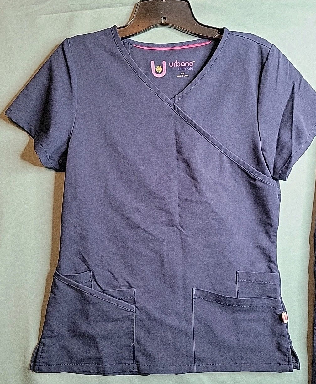 Urbane Scrub Set Navy XS Top S Pants Medical Uniform Womens Stretch