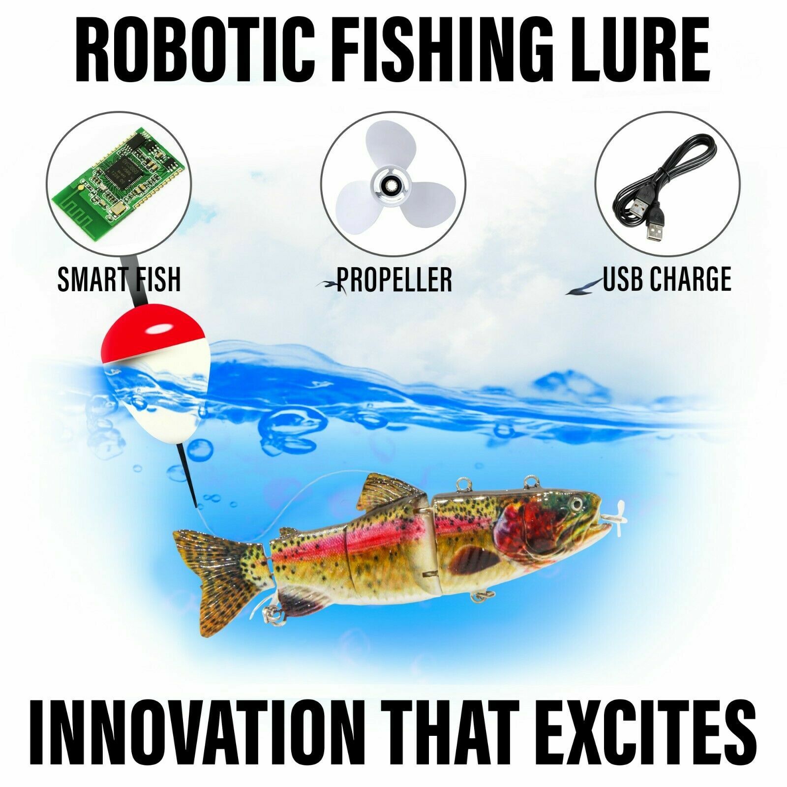 UFISH Electronic Fishing Lure Bass Fishing Lures Animated Fishing Bait Tackle