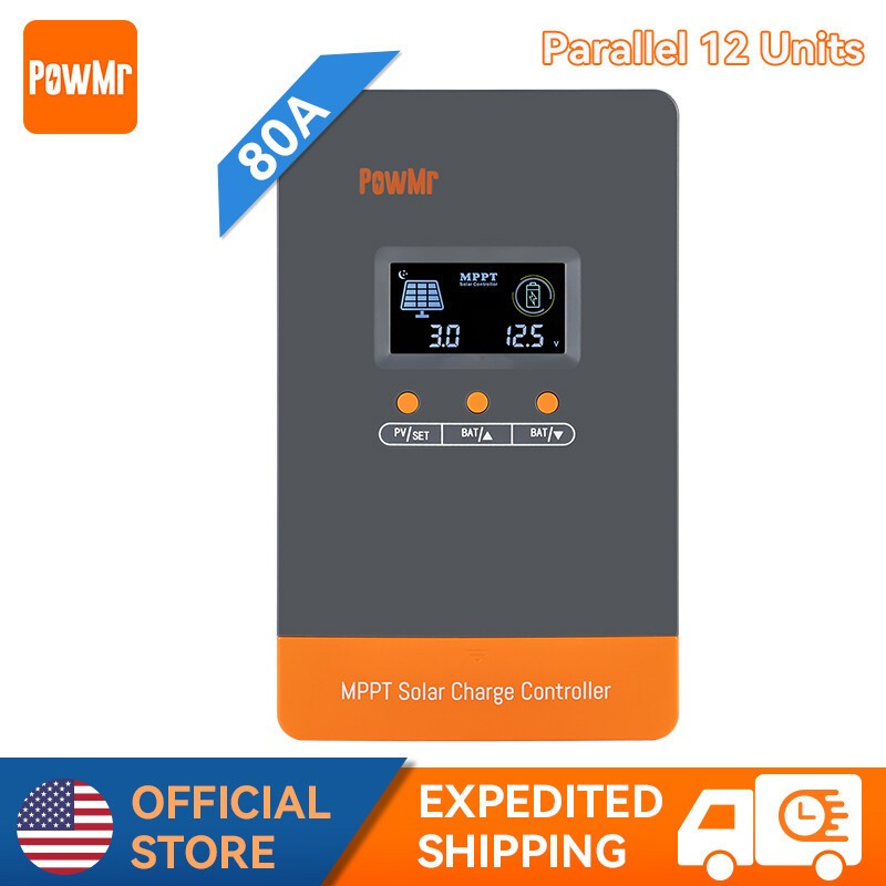 80A MPPT Solar Charge Controller 12V 24V 36V 48V Battery 160VDC Parallel 12 Unit