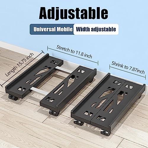 Adjustable Computer Tower Stand, PC Stand Mobile CPU Stand with 4 black