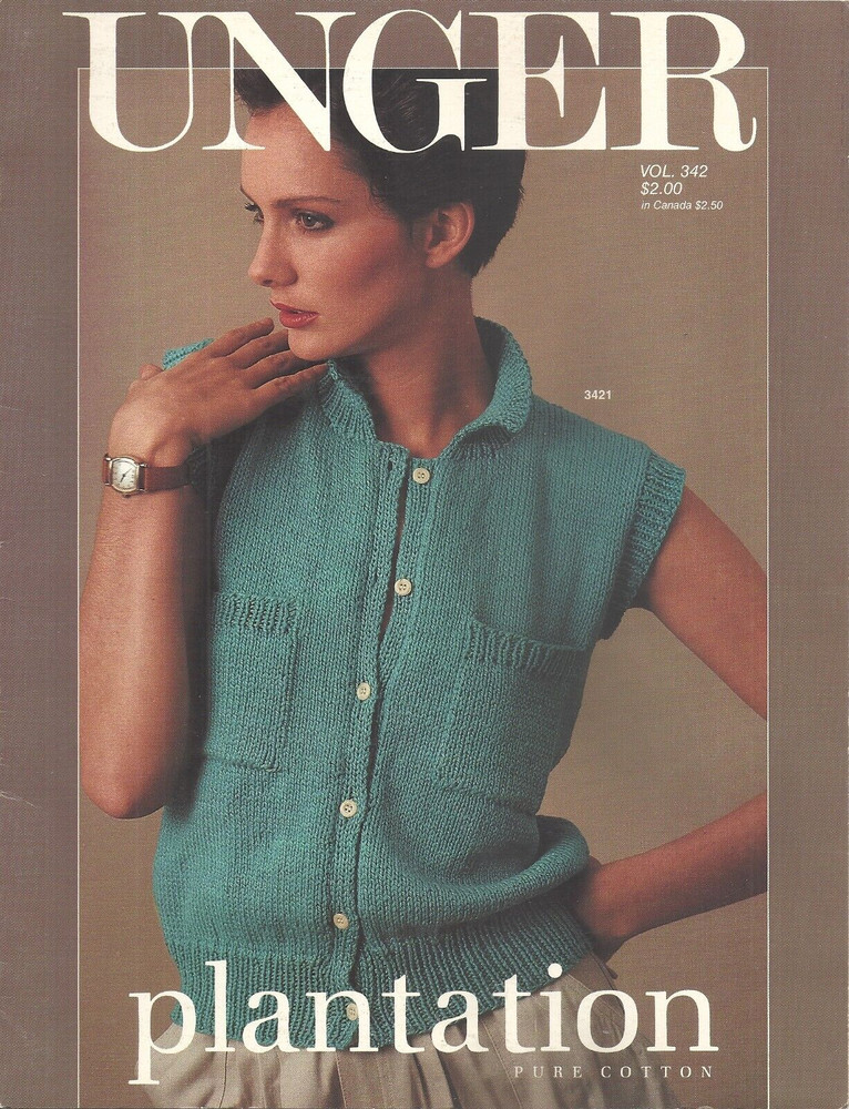 UNGER VOLUME #342 KNITTED SWEATERS & VEST LEAFLET ©1984
