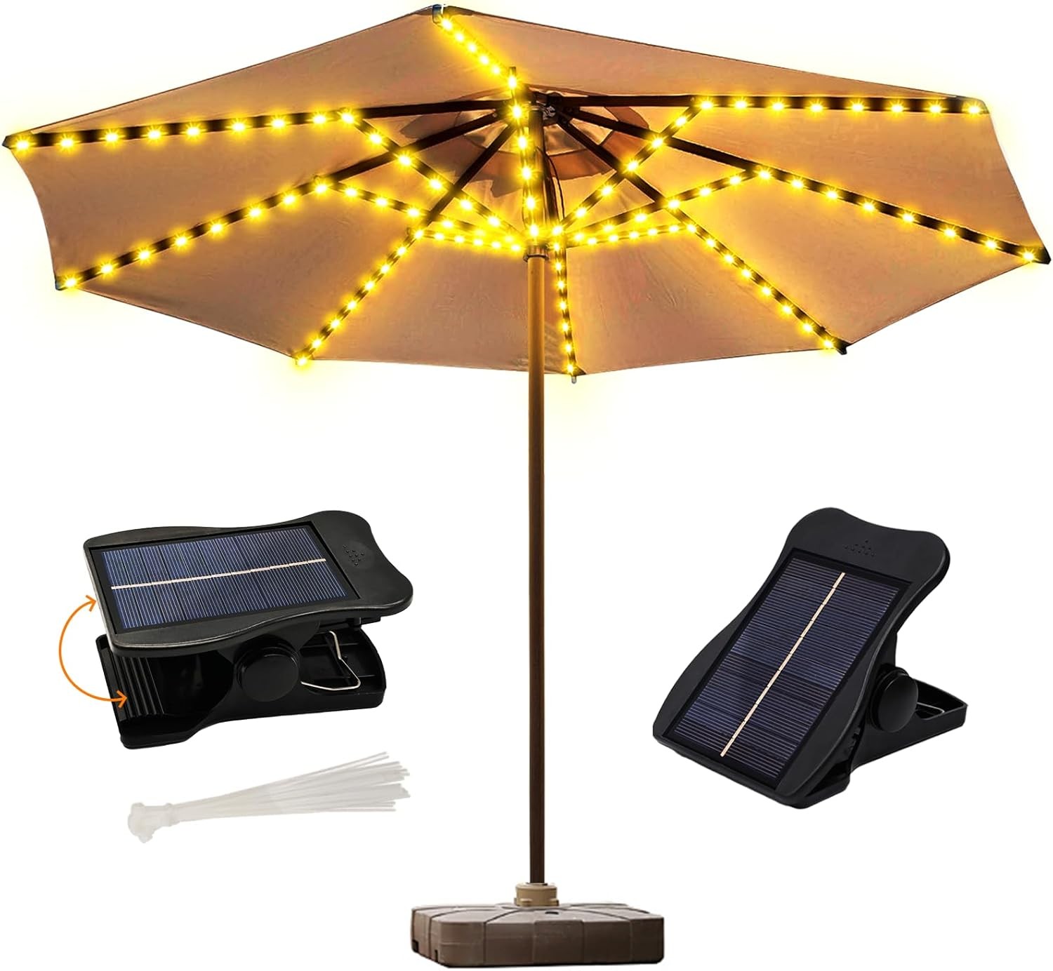 Solar Umbrella Lights, Patio Umbrella Lights Outdoor with 8 Modes 3V Solar Panel
