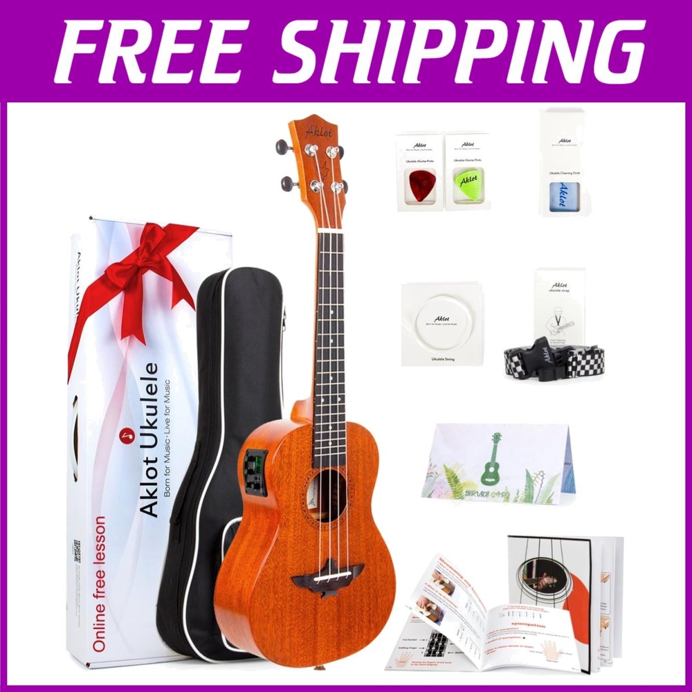 Electric Ukulele 26" Tenor Uke with EQ & Accessories