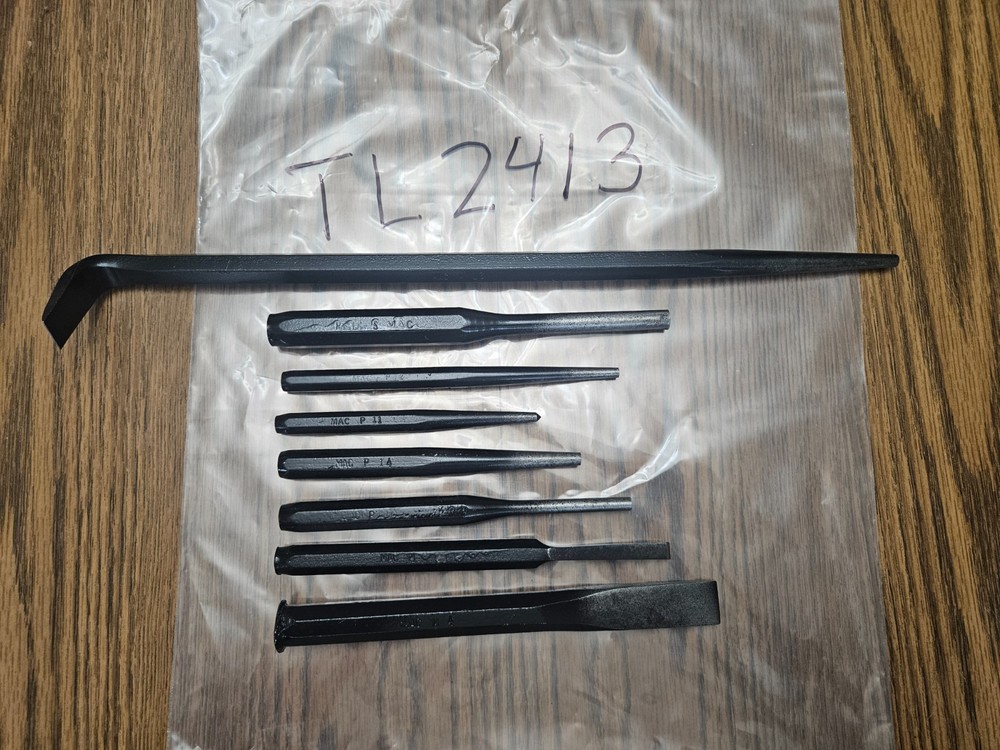 MAC TOOLS 8 PC PUNCH, CHISEL, PRY BAR SET USA (TL2413)