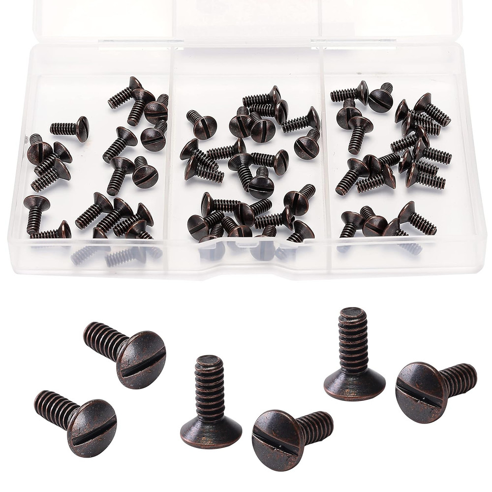 60 Pcs Bronze Wall Plate Screws 3/8" 6-32 Thread for Outlet & Switch Covers