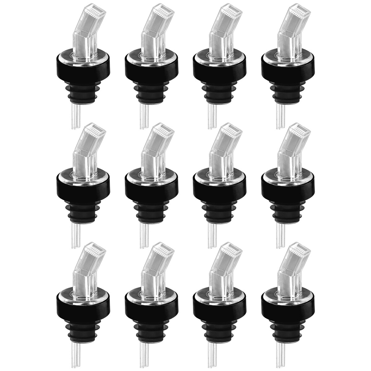 12 Screen Liquor Pourer Fruit Fly stopper Free Flow Pour Spout Bar Wine Bottle