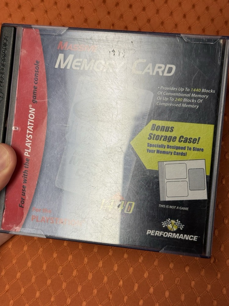 Massive Memory Card 1440 Blocks Performance Playstation PS1 Storage Case Works