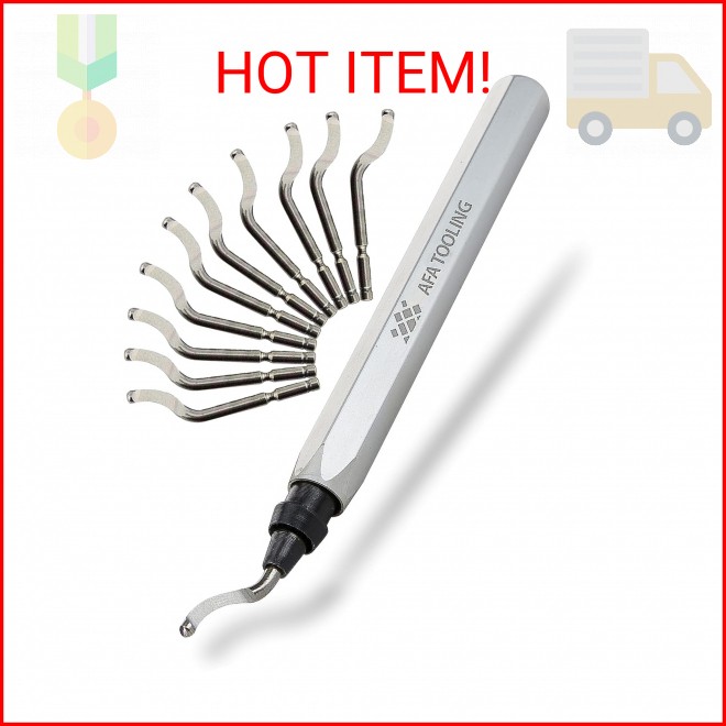 AFA Tooling - Deburring Tool Micro-Polished & Anodized Handle with 11 High-Speed