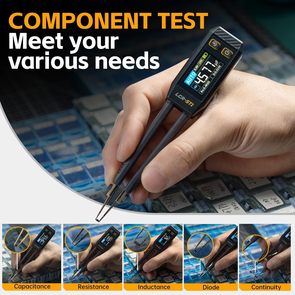 LCR Meter Tweezer Electronic Component Tester Capacitance Inductance Multimeter