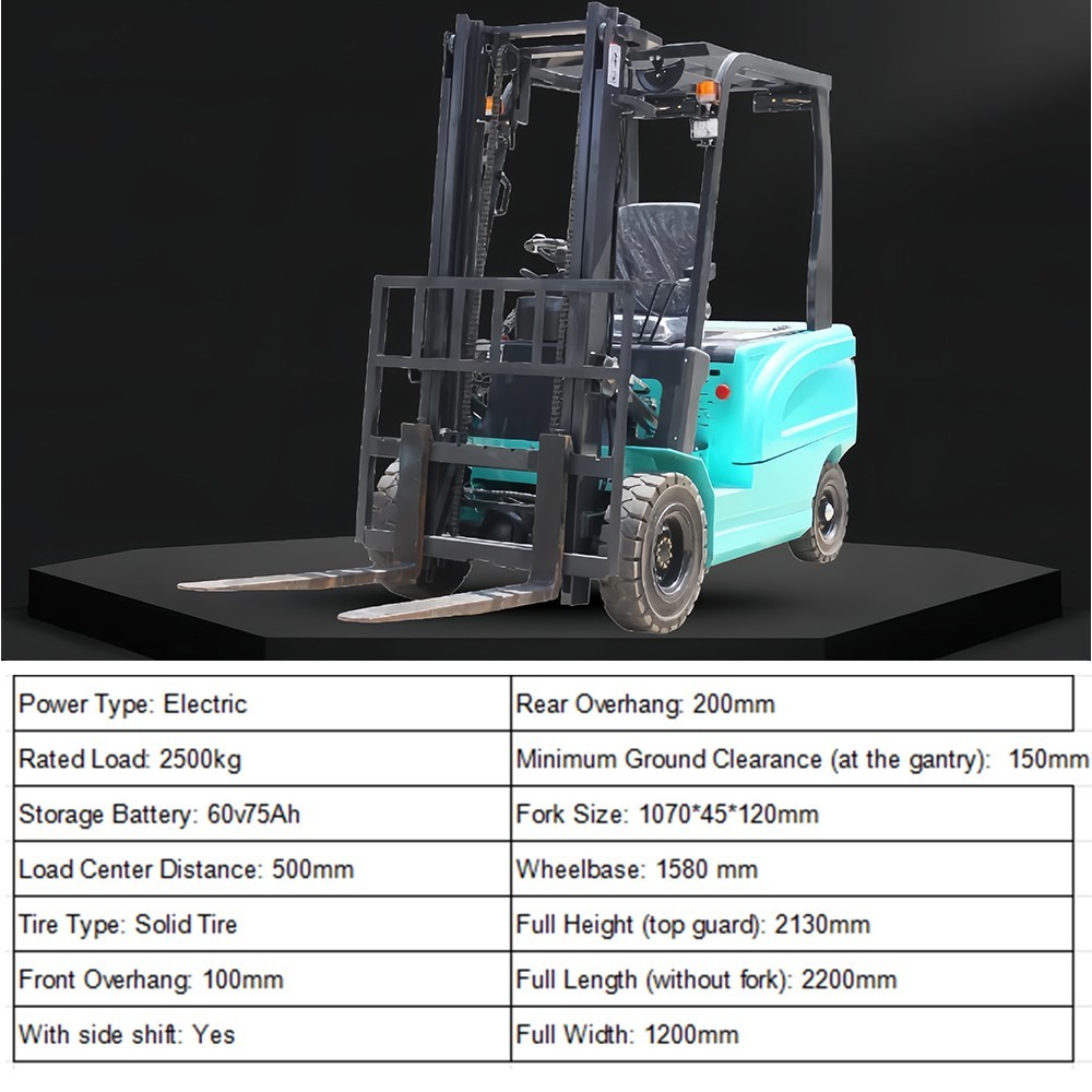 Electric Forklift Side Shift 4400lbs with Lead-Acid Battery Forklift Free Ship