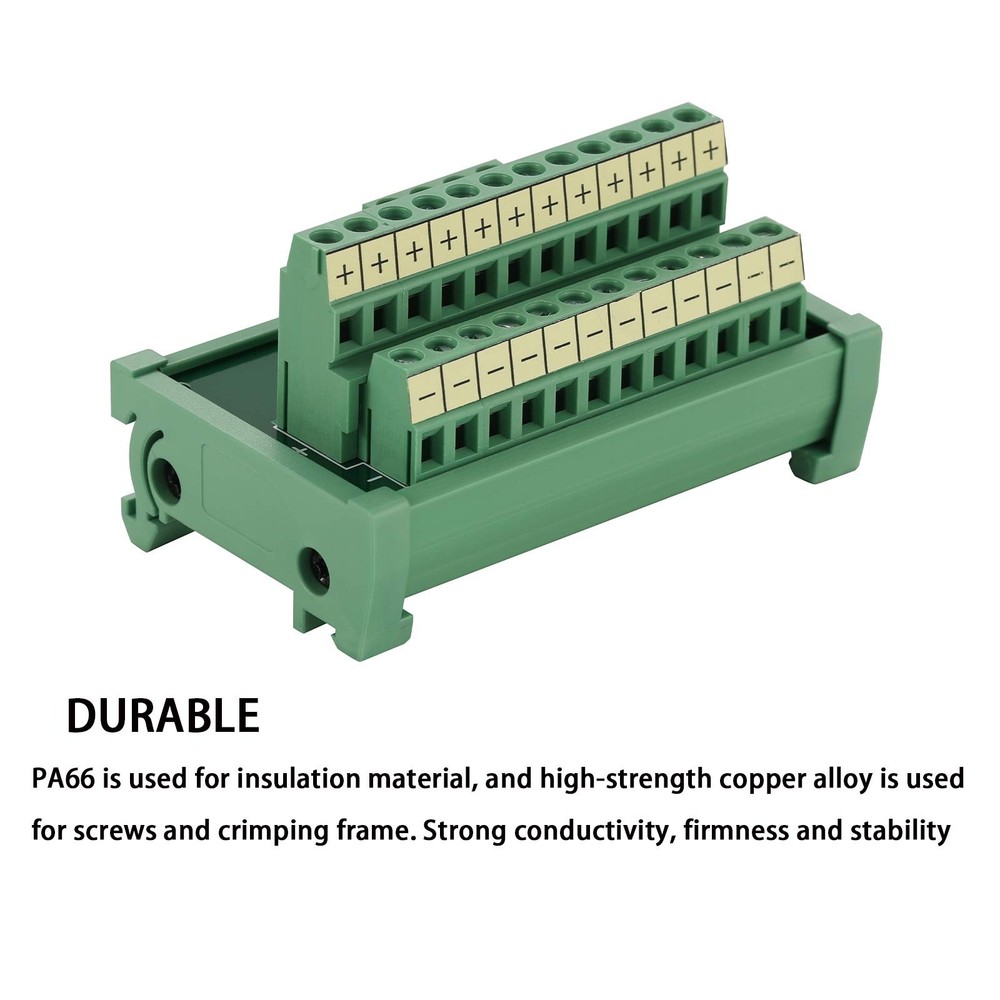 2in12 Out Terminal Blocks Module 25A DIN Rail Panel Power Distribution