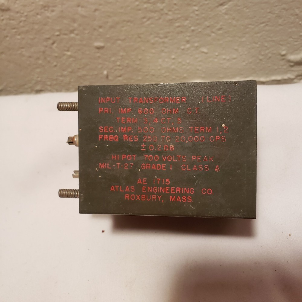 Line Input Transformer 600 Ohm 1:1 Vintage Atlas