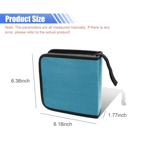 Car CD Case, 40 Capacity Hard Plastic DVD Disc Organizer Holder with Blue