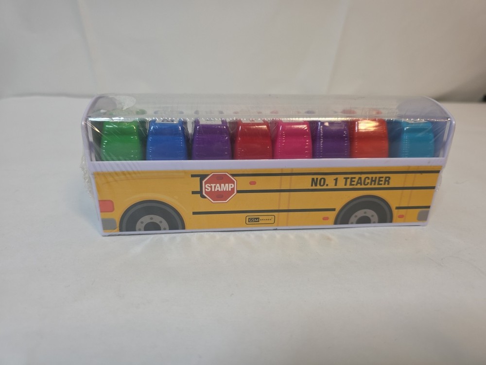 GSM Teacher Stamps Classroom Grading 8 PCS Rectangular Self Inking Awards New