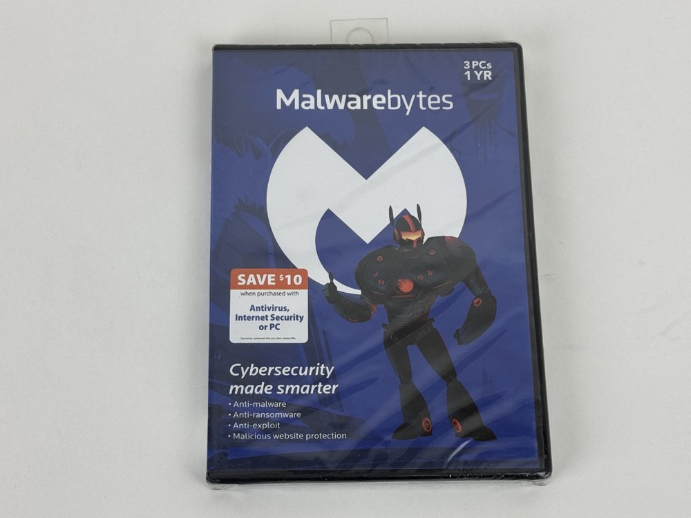 Malwarebytes 3PCs 1 year, compatible with Windows 10