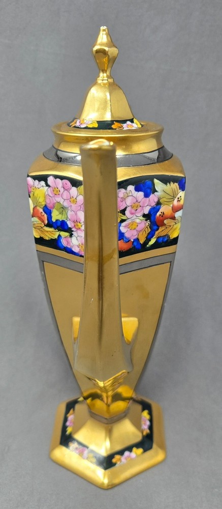Pickard Chocolate / Coffee Pot Encrusted Fruit Pattern Signed Rean