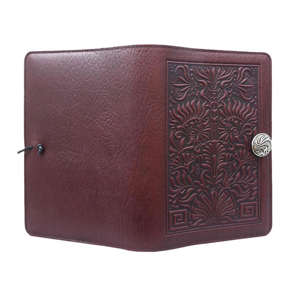 Handmade Wine Color Thistle Design Leather Journal Diary Notebook