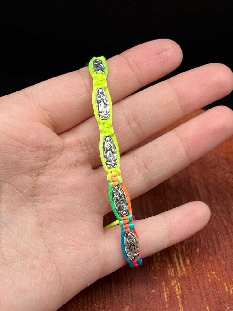 Rainbow Our Lady of Guadalupe Rosary Bracelet Adjustable