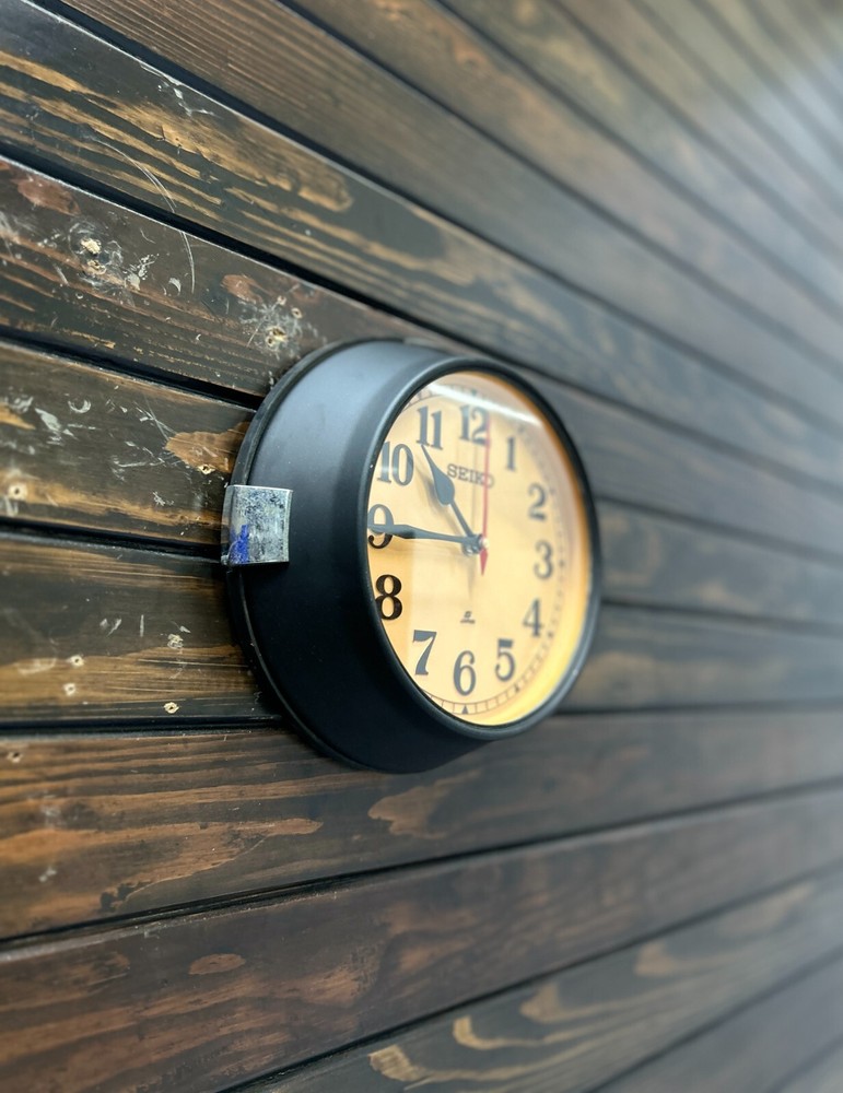 Antique Seiko Quartz Marine Wall Clock - Solid Brass - Refurbished Dark Brown