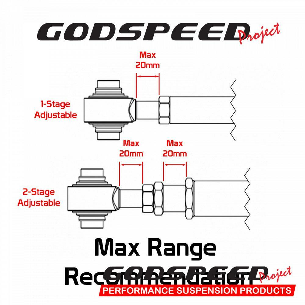 Godspeed Adjustable Caster Front Control Arms Spherical Bearings for 986 Boxs...