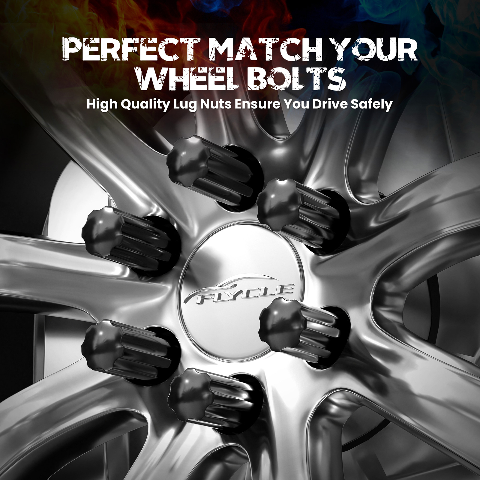 Set of 24 Epoch Spline Lug Nut Kit Black 14mm x 1.5 2" Tall M14x1.5 Super Duty