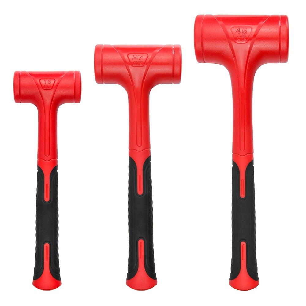 YIYITOOLS Dead Blow Hammer Set, 3 1-3LB, Red