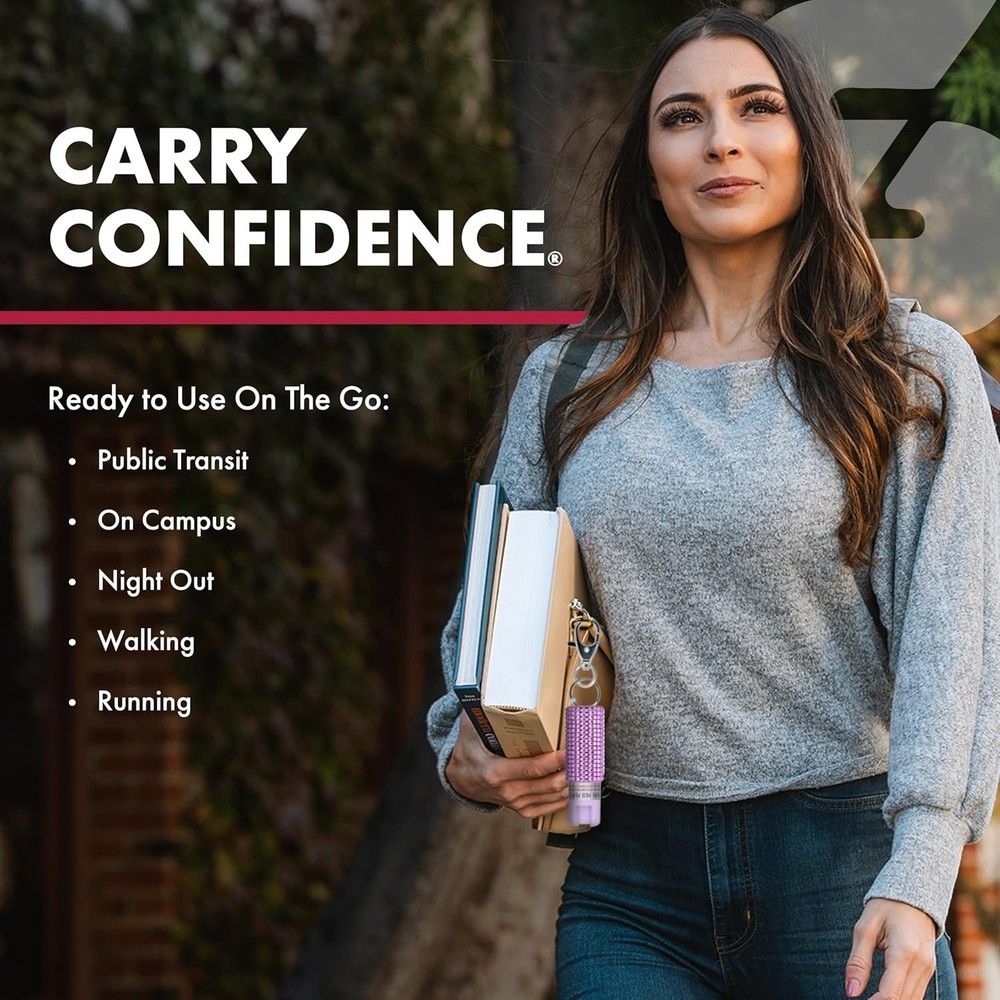 Sabre Pepper Spray with Quick Release Key Ring - Light Gray - UV Dye