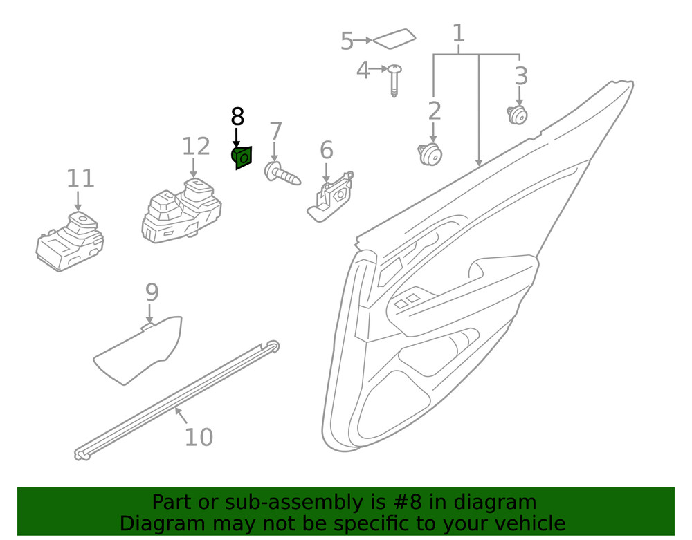 Genuine Hyundai Handle Inside Retainer 14910-05000