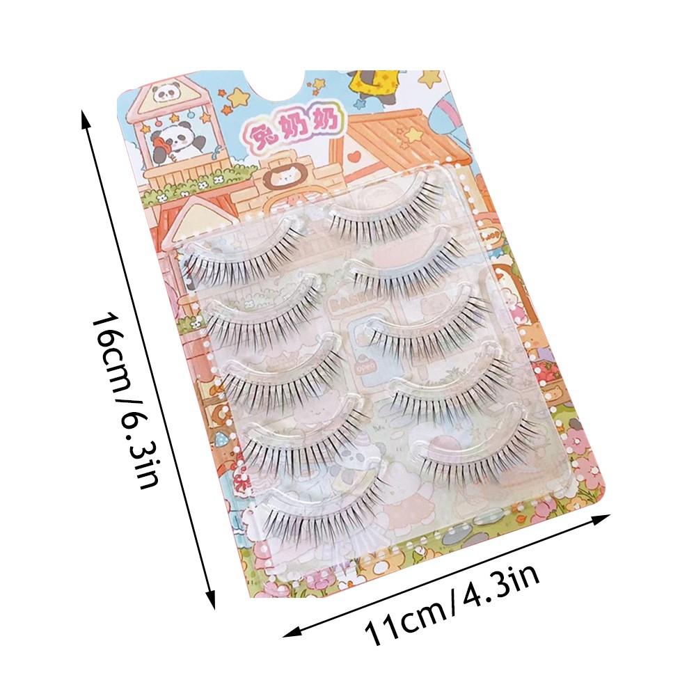False Eyelashes Set Plastic Transparent Stem 8mm Natural Look Lower Lashes