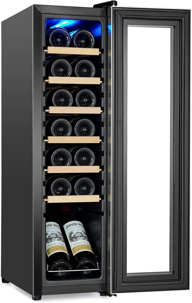 14 Bottle Wine Cooler Cellar Fridge Single Zone Adjustable Temp Control