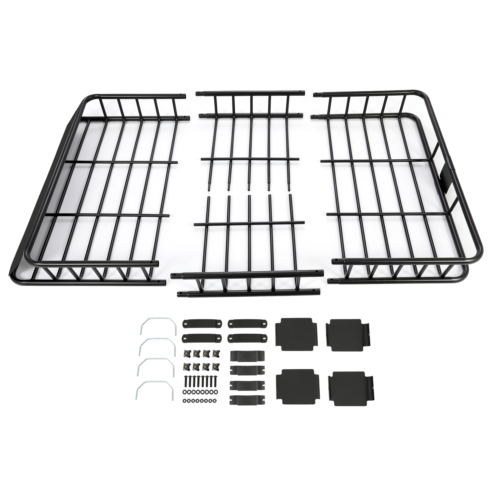 64" Universal Black Roof Rack Cargo Carrier w/ Extension Luggage Hold Basket SUV