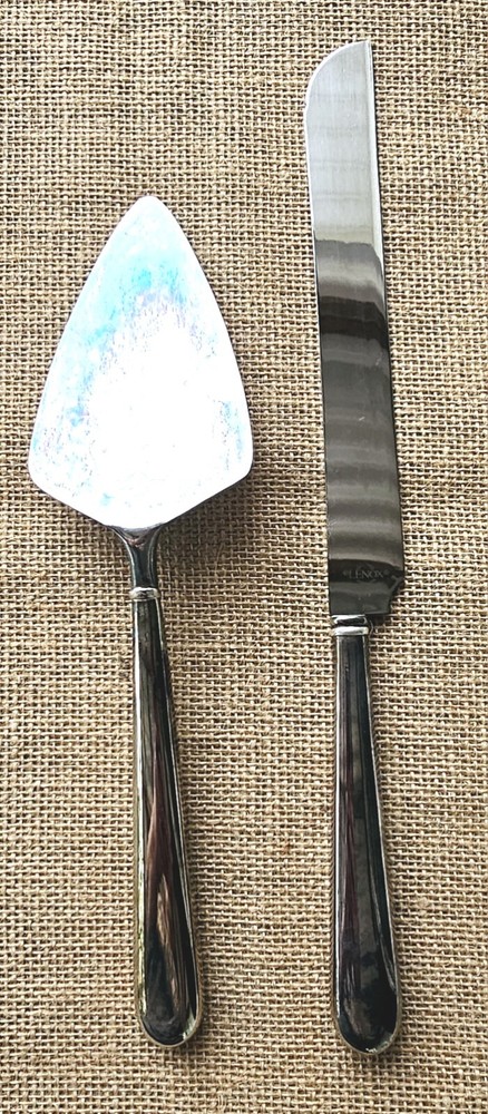 Lenox Wedding Cake Serving Set Promises Silver Plated Knife & Server