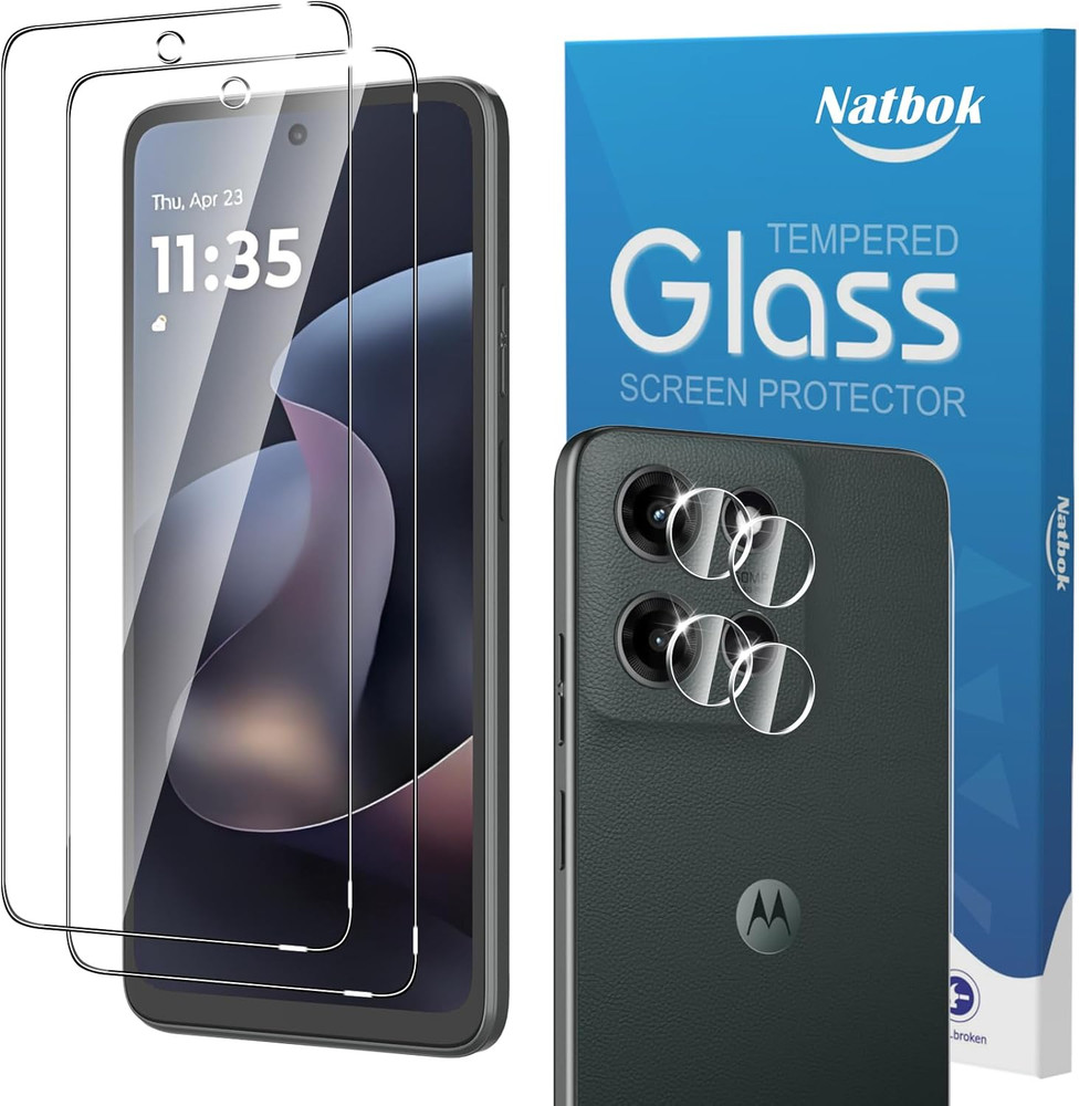 2+2 Pack for Moto G 2026/2025 Screen Protector with Camera Lens Protector