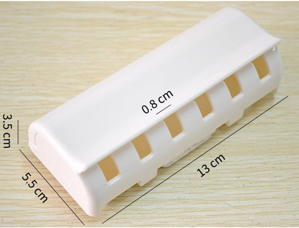 Toothbrush Holder with Cover, Space-Saving Dustproof (Ivory White)