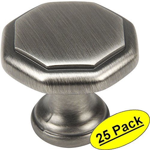 *25 Pack* Cosmas Cabinet Hardware Antique Silver Octagon Cabinet Knobs #5181AS