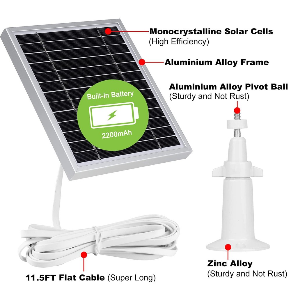 Solar Panel Compatible with SimpliSafe Outdoor Security Camera,Power Your Simpli