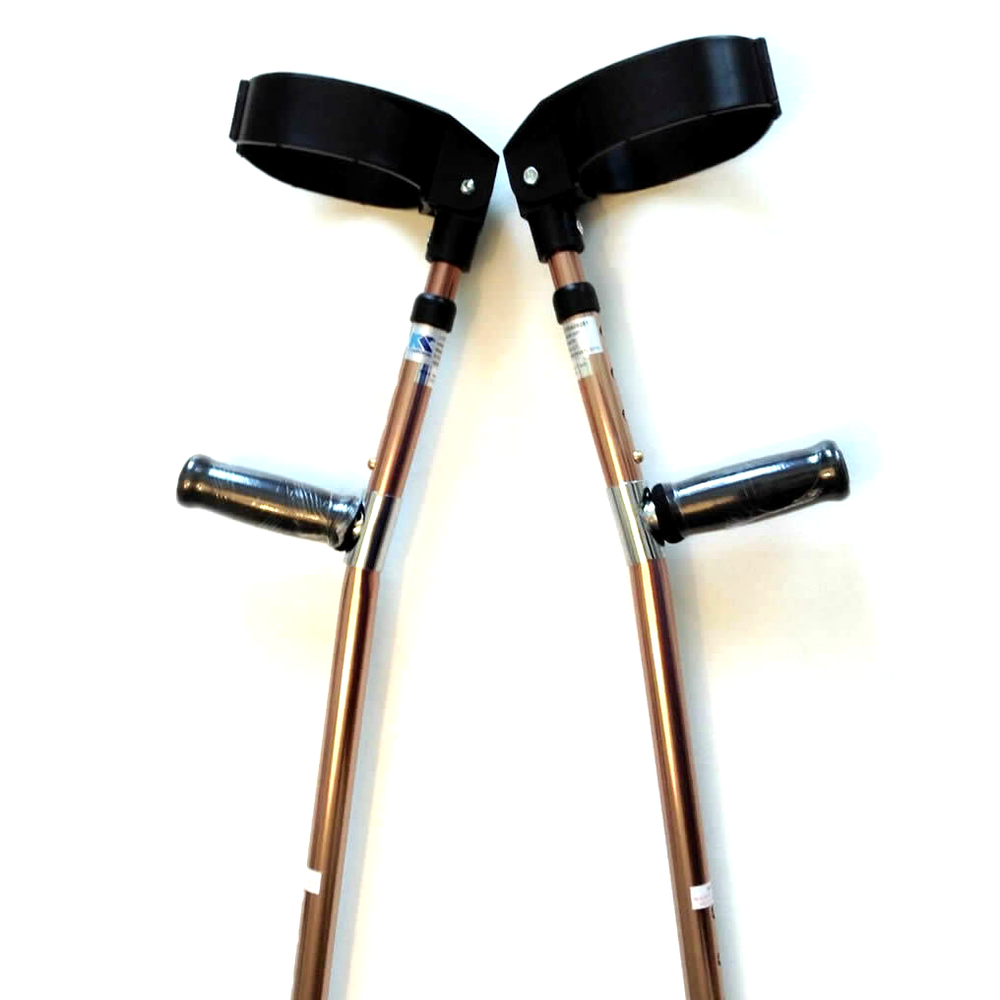 Forearm Crutches Bronze Size M (Pair) Walking Lightweight Adjustable Small Cuff