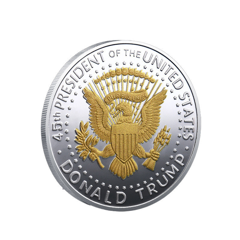 1 Pcs 45th Commemorative Coin 2024 Donald Trump Plated EAGLE President SAVE Gold
