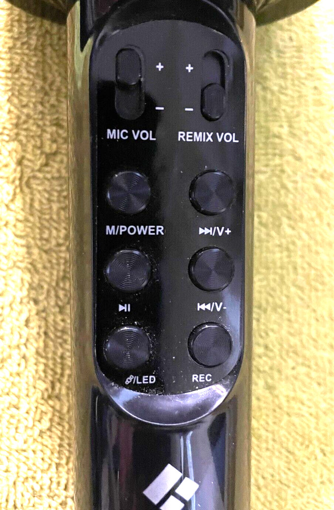 Tech Solutions LED Bluetooth Karaoke Studio Wireless Mic With Speaker Black