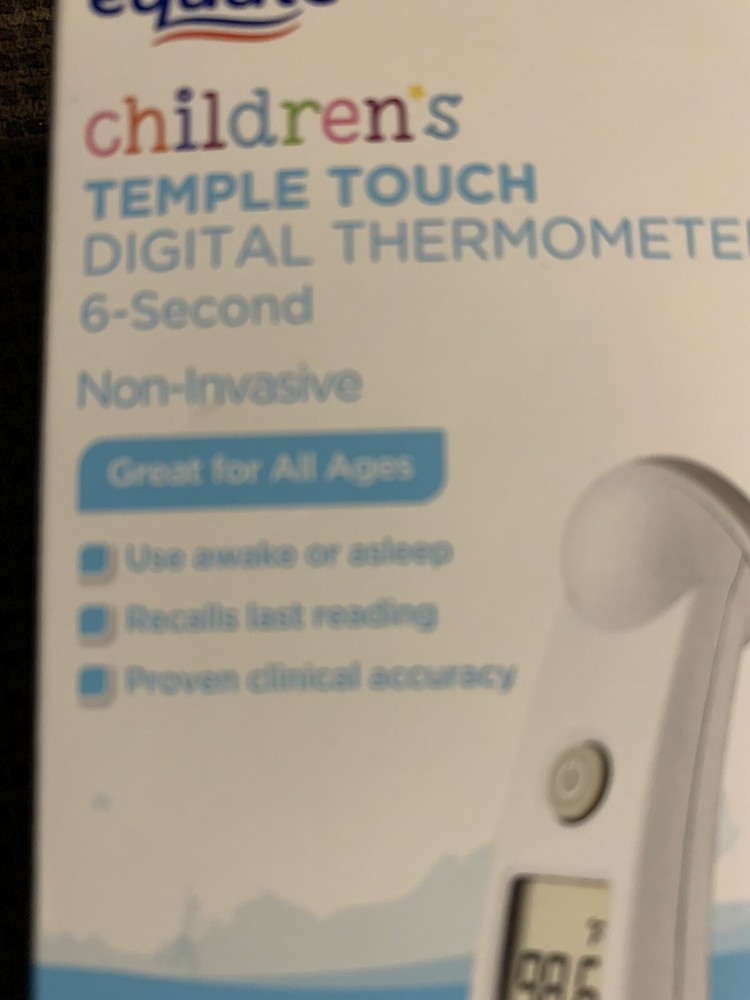 Equate Children's Temple 6 Second Digital Thermometer New