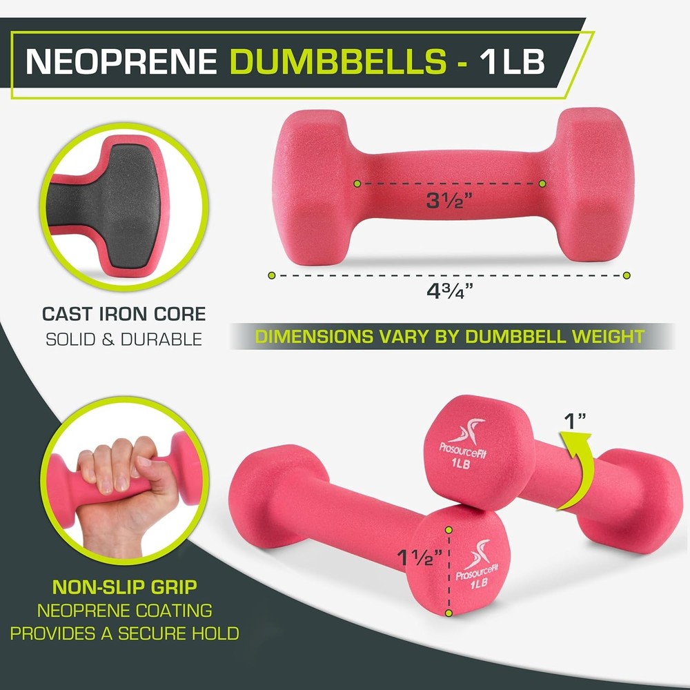 ProsourceFit Neoprene Dumbbell Coated Non-Slip Grip