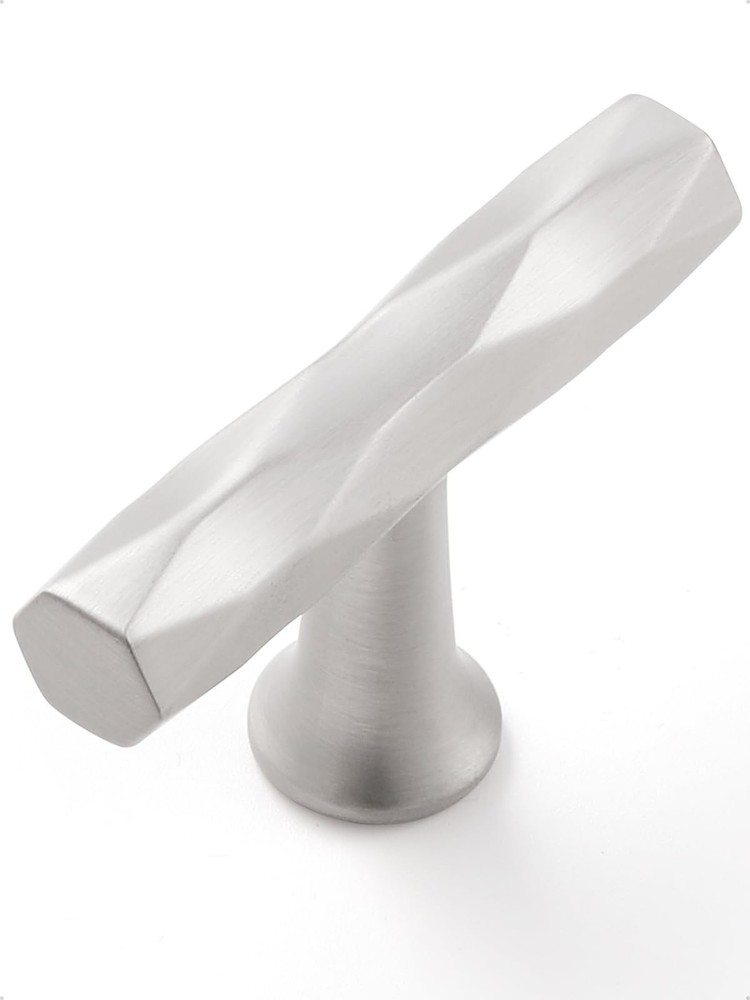 Brushed Nickel Cabinet Knobs 5 Pack Hammered Silver Cabinet Handles Decorativ...